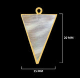24K Gold Electroplated Mother of Pearl Triangle Charm – DIY Pendant (15mm 15X20mm 18X25mm)