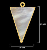 24K Gold Electroplated Mother of Pearl Triangle Charm – DIY Pendant (15mm 15X20mm 18X25mm)