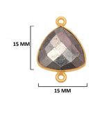 Pyrite Stone Necklace for Jewelry Making - 15mm 15X20mm 18X25mm Triangle Bezel Charms Pendants 24K Gold Plated Over 925 Sterling Silver DIY