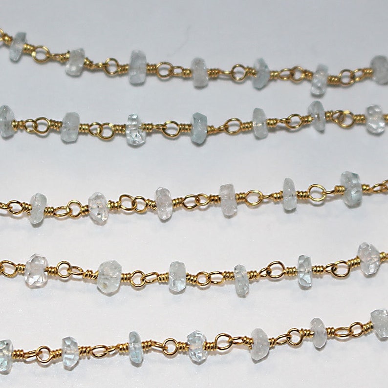 Aquamarine 3mm Beaded Handmade Rosary