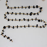 Black Agate Chips Rosary Chain Jewelry