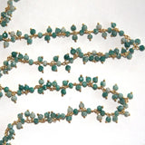 emerald natural semi-precious gemstone beads 24k gold plated over silver rosary chain for a necklace, earrings, anklet, and bracelet making.
