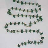 green aventurine chips semi-precious gemstone beads 24k gold plated over silver rosary chain for a necklace, earrings, anklet, and bracelet making.