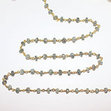 moss aquamarine faceted 3-4mm 4-5mm bead rosary chain.
