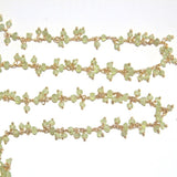 peridot natural semi-precious gemstone beads 24k gold plated over silver rosary chain for a necklace, earrings, anklet, and bracelet making.