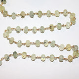 prehnite semi-precious gemstone beads black oxidized antique rosary chain for a necklace, earrings, anklet, and bracelet making.