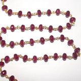 dark ruby jade semi-precious gemstone beads black oxidized antique rosary chain for a necklace, earrings, anklet, and bracelet making.