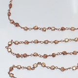 Pyrite nuggeet rose semi-precious gemstone beads 24k gold plated over silver rosary chain for a necklace, earrings, anklet, and bracelet making.