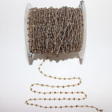 smoky handmade gemstone bead chain.