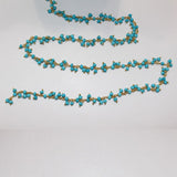 turquoise semi-precious gemstone beads 24k gold plated over silver rosary chain for a necklace, earrings, anklet, and bracelet making.