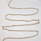 white moonstone natural semi-precious gemstone beads 24k gold plated over silver rosary chain for a necklace, earrings, anklet, and bracelet making.