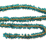 dark blue topaz semi-precious gemstone beads 24k gold plated over silver rosary chain for a necklace, earrings, anklet, and bracelet making.