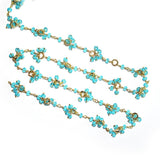 blue topaz gemstone bead chain 24k gold plated over silver, women jewelry making necklaces, earrings, and bracelets bead chain.