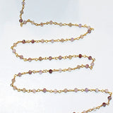 copper rutilated natural semi-precious gemstone beads 24k gold plated over silver rosary chain for a necklace, earrings, anklet, and bracelet making.