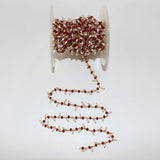 dark coral quartz faceted rosary chain.