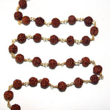 rudraksh quartz gemstone bead chain 24k gold plated over silver, women jewelry making necklaces, earrings, and bracelets bead chain.