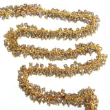 smoky semi-precious gemstone beads 24k gold plated over silver rosary chain for a necklace, earrings, anklet, and bracelet making.