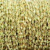 zircon peridot natural semi-precious gemstone beads 24k gold plated over silver rosary chain for a necklace, earrings, anklet, and bracelet making.
