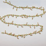 green chalcedony mystic quartz gemstone bead chain 24k gold plated over silver, women jewelry making necklaces, earrings, and bracelets bead chain.