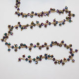 peacock pyrite quartz gemstone bead chain silver, women jewelry making necklaces, earrings, and bracelets bead chain.