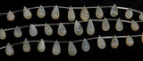 White Moonstone Faceted Teardrop 8 inch Bead Strand Natural Semi Precious Gemstone Birthstone DIY Women Jewelry Making Necklace Earrings