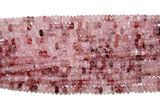 Rondelle Shaped Straberry Quartz Gemstone Beads