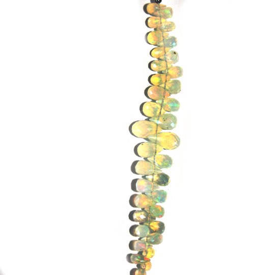 Ethiopian Opal White natural semi precious gemstone bead strands, teardrop shaped bead strand, faceted bead size 3mm handmade gemstone bead strand 20 Carat, women jewelry making necklaces, earrings, and bracelets bead strands.