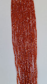 Zircon Orange Bead Strand - Sizes 2mm to 7mm