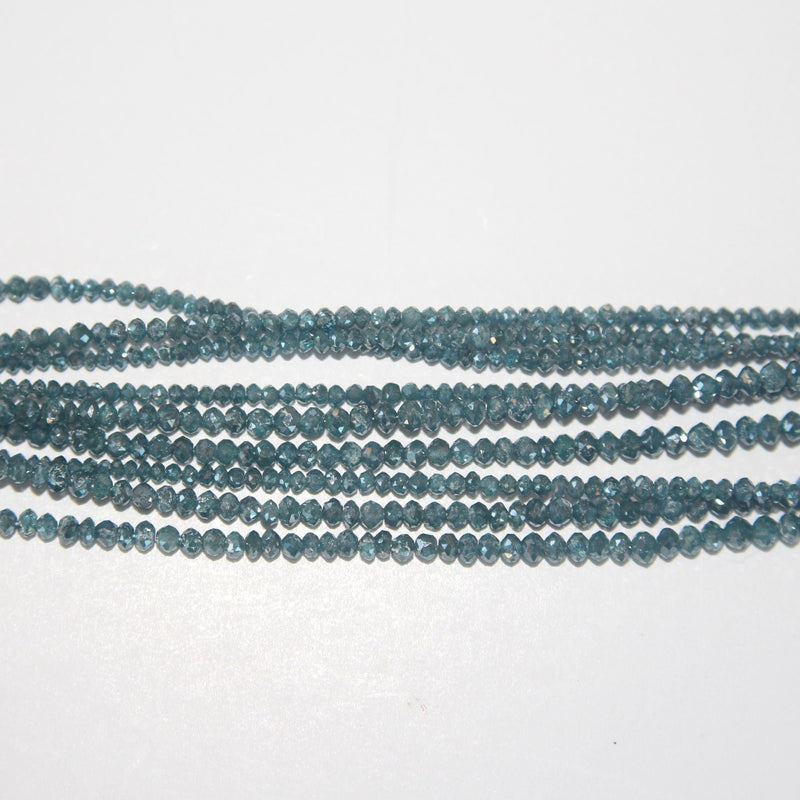 Blue Diamond natural precious gemstone bead strands, rondelle shaped 4-inch long bead strand, faceted bead handmade gemstone bead strand 3 Carat, women jewelry making necklaces, earrings, and bracelets bead strands.