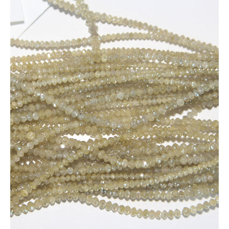 Yellow Diamond natural precious gemstone bead strands, rondelle shaped 4-inch long bead strand, faceted bead handmade gemstone bead strand 2.5 Carat, women jewelry making necklaces, earrings, and bracelets bead strands.