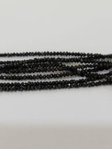 Black Diamond Faceted Rondelle 4 Inch Bead Strand & 2 Carats Natural Precious Gemstone Perfect For Jewelry Making Necklace, Earrings Rings