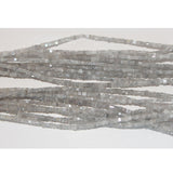 Gray Diamond natural precious gemstone bead strands, cube shaped 4-inch long bead strand, faceted bead handmade gemstone bead strand 2.5 Carat, women jewelry making necklaces, earrings, and bracelets bead strands.