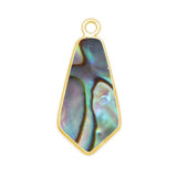 Abalone Shell Stone Necklace for Jewelry Making - 15X25mm Tie Bezel Charms Pendants 24K Gold Electroplated Chakra DIY