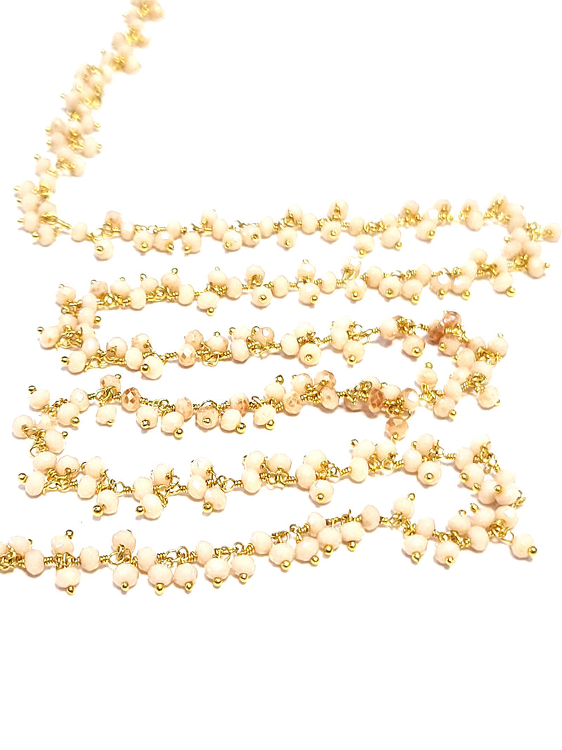 mexican fire opal mystic quartz gemstone bead chain silver, women jewelry making necklaces, earrings, and bracelets bead chain.
