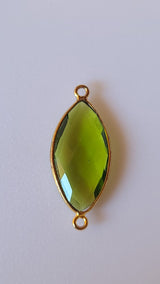 Boho Chic Peridot Bezel Pendant - Handcrafted Gemstone Necklace with 24kt Gold Plating