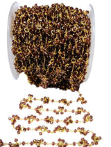 rhodolite garnet mystic gemstone bead chain 24k gold plated over silver, women jewelry making necklaces, earrings, and bracelets bead chain.