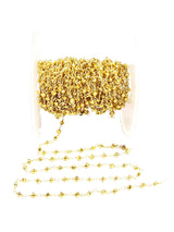 pyrite regular gold coated quartz gemstone bead chain 24k gold plated over silver, women jewelry making necklaces, earrings, and bracelets bead chain.
