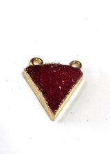 24k Gold electroplated - Kissed Red Druzy - Handmade Pendant Necklace - Gothy Elegance & Jewelry Gift