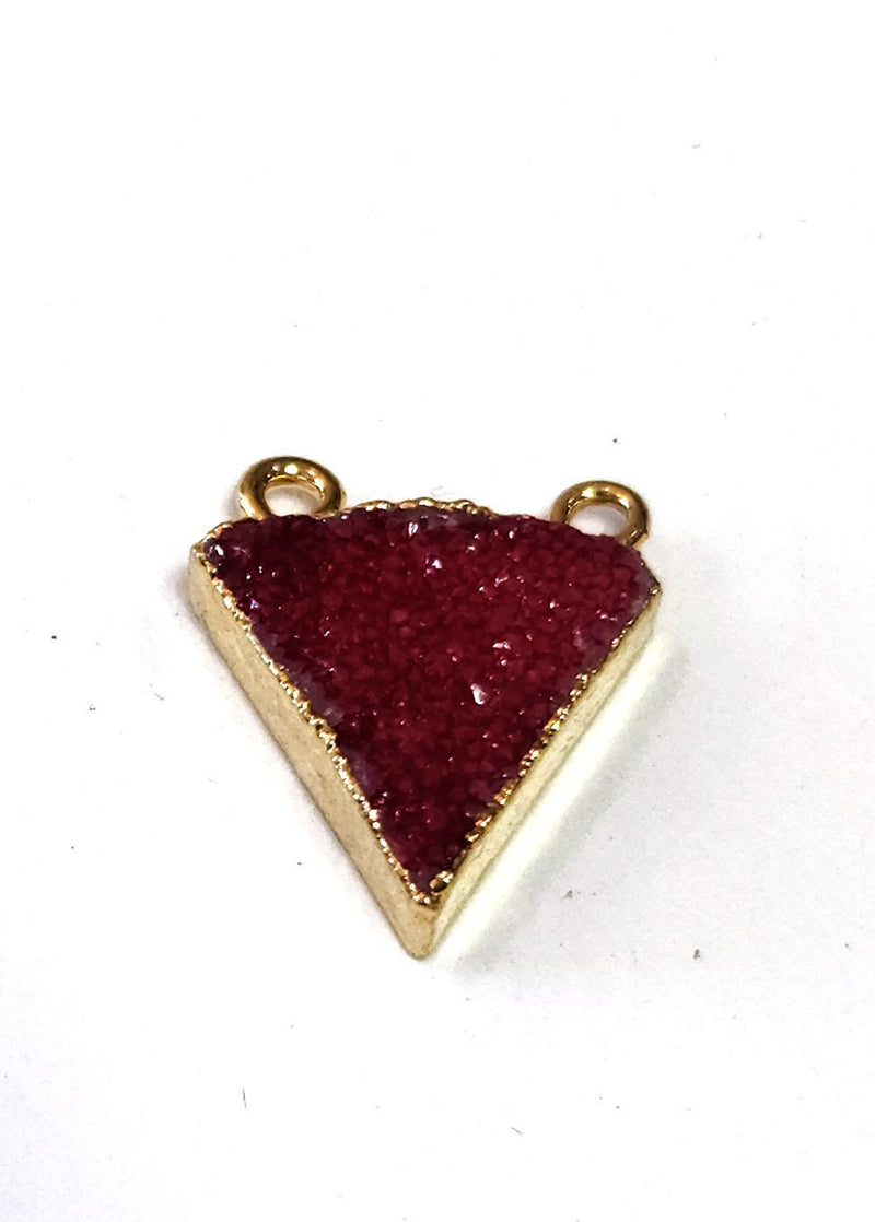 24k Gold electroplated - Kissed Red Druzy - Handmade Pendant Necklace - Gothy Elegance & Jewelry Gift