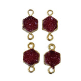 24k Gold electroplated - Kissed Red Druzy - Handmade Pendant Necklace - Gothy Elegance & Jewelry Gift