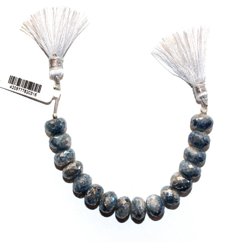 Mystic Kyanite Faceted Rondelle 4 inch Bead Strand 9.5X10 MM & 104 Carats Natural Gemstone Birthstone Women Jewelry Making Earrings