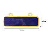 Sodalite Stone Necklace for Jewelry Making 10X40mm 15X20mm 8X30mm Rectangle/Bar Bezel Charm Pendant 24K Gold Plated Over 925 Sterling Silver