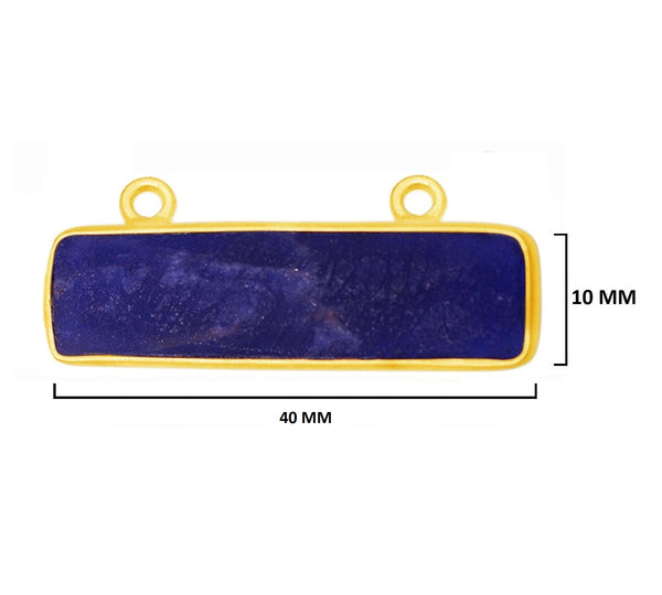 Sodalite Stone Necklace for Jewelry Making 10X40mm 15X20mm 8X30mm Rectangle/Bar Bezel Charm Pendant 24K Gold Plated Over 925 Sterling Silver