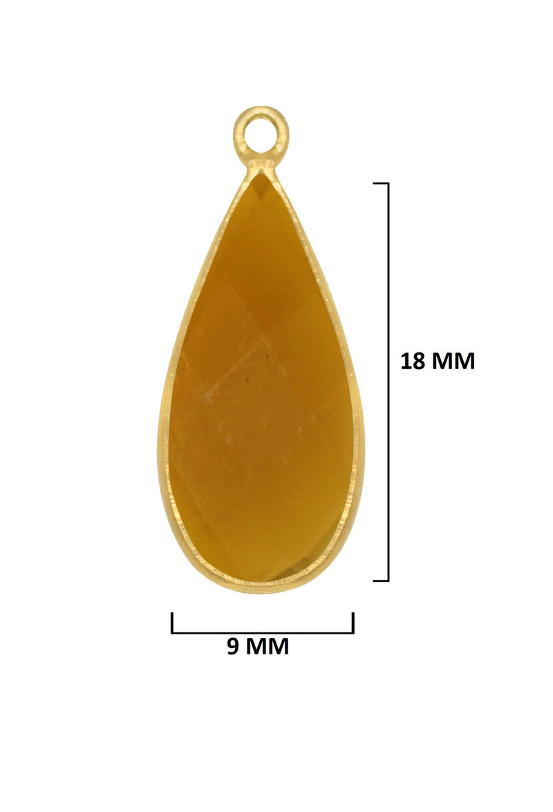 Boho Chic Beer Quartz Bezel Pendant - Handcrafted Gemstone Necklace with 24kt Gold Plating