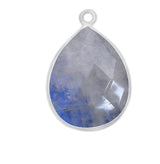 Rainbow Moonstone Sterling Silver Pendant - Pear Teardrop Gemstone