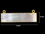 Mother Of Pearl Shell Stone Necklace for Jewelry Making - 10X40mm 15X20mm 8X30mm Rectangle/Bar Bezel Charms Pendants 24K Gold Electroplated