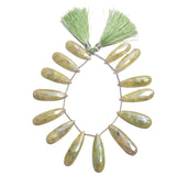 Green grapolite faceted bead size 10.5X28-9X34mm, 10.5X33-11X37mm.