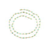Emerald Natural Precious AAA Gemstone 18K Solid Gold 2.5mm 3mm Bead Women Jewelry Making Necklace Rosary Chain Per INCH, May Birthstone