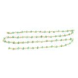 Emerald Natural Precious AAA Gemstone 18K Solid Gold 2.5mm 3mm Bead Women Jewelry Making Necklace Rosary Chain Per INCH, May Birthstone