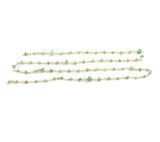 Emerald Natural Precious AAA Gemstone 18K Solid Gold 2.5mm Bead Women Jewelry Making Necklace Rosary Chain Per INCH Earrings, May Birthstone